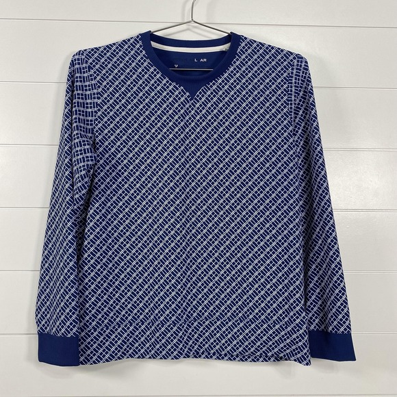 Peter Millar Pullover Mens Medium Geometric Print Long Sleeve Performance Golf - Picture 1 of 11